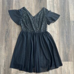 Meetjen brand dress Women’s size XL Black sequins and soft tulle